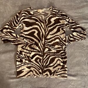 Michael Kors Black and White Patterned Top